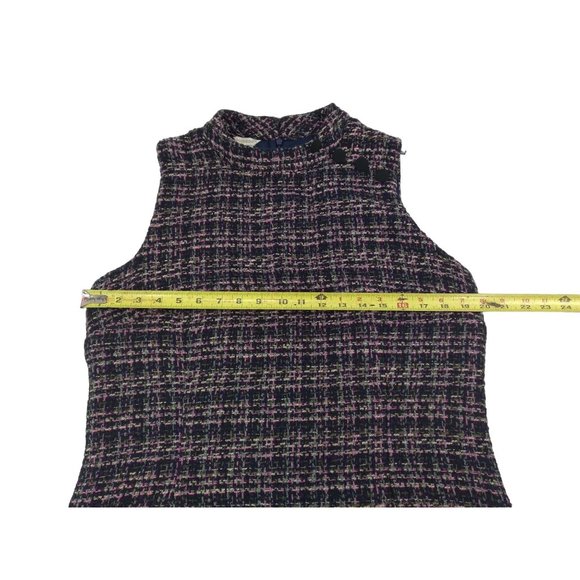 Monsoon Felissa Tweed style Sleeveless high neck faux button pencil dress US 12 - Picture 11 of 16